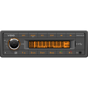 Image 1: VDO 24V Radio w/FM RDS Tuner MP3/WMA/USB/Bluetooth - Orange Illumination