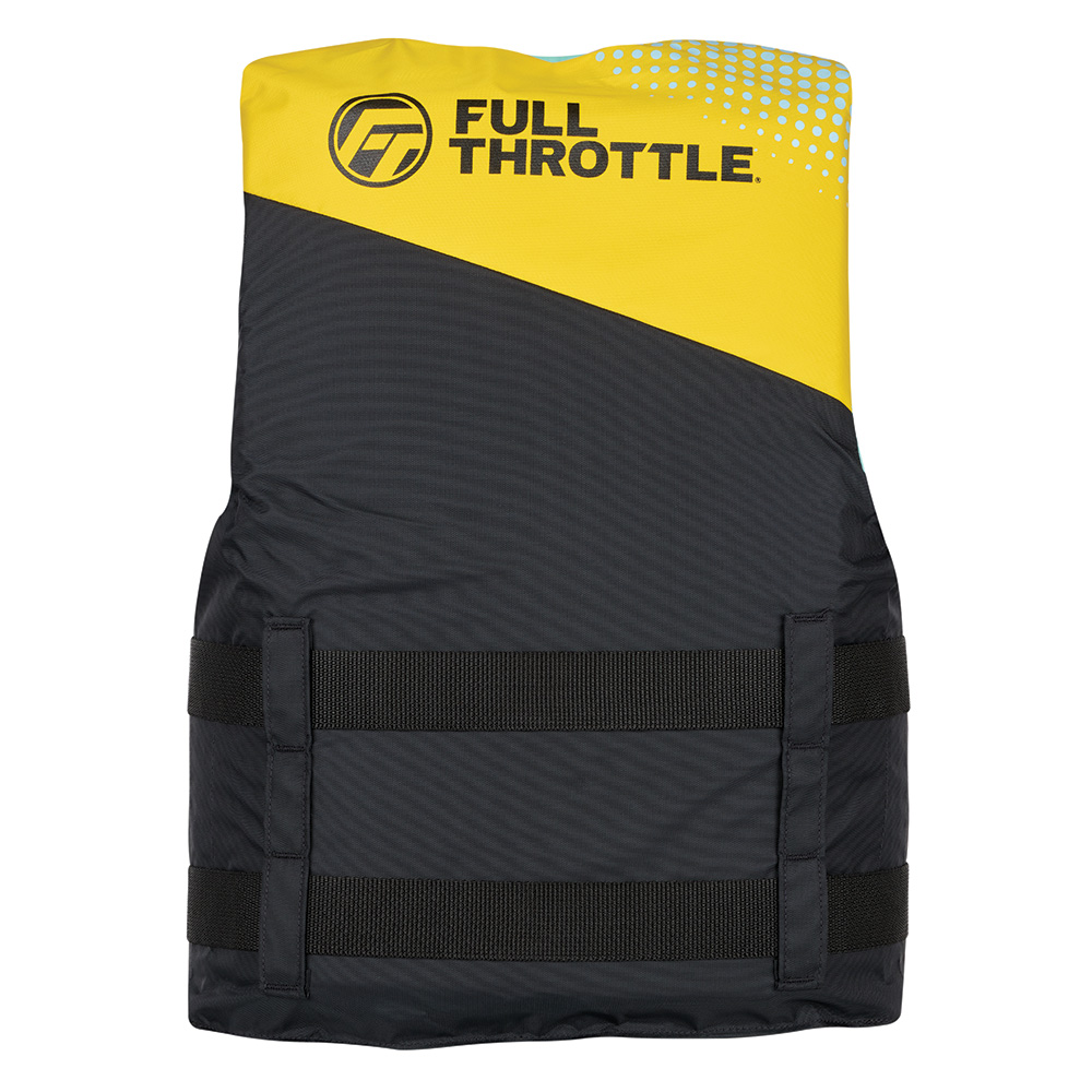 Image 2: Full Throttle Teen Nylon Life Jacket - Yellow/Black
