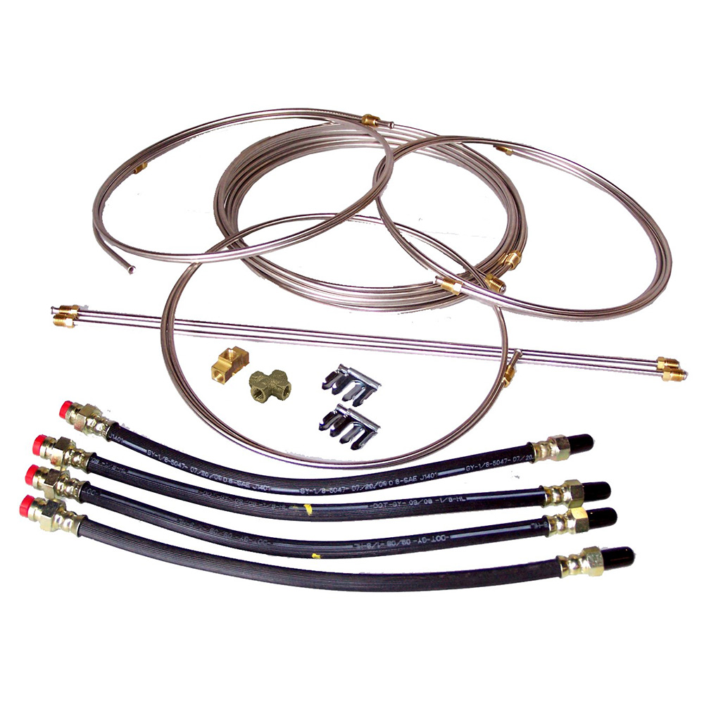 Image 1: Load Rite Stainless Steel Brake Line Kit f/Tandem Trailer