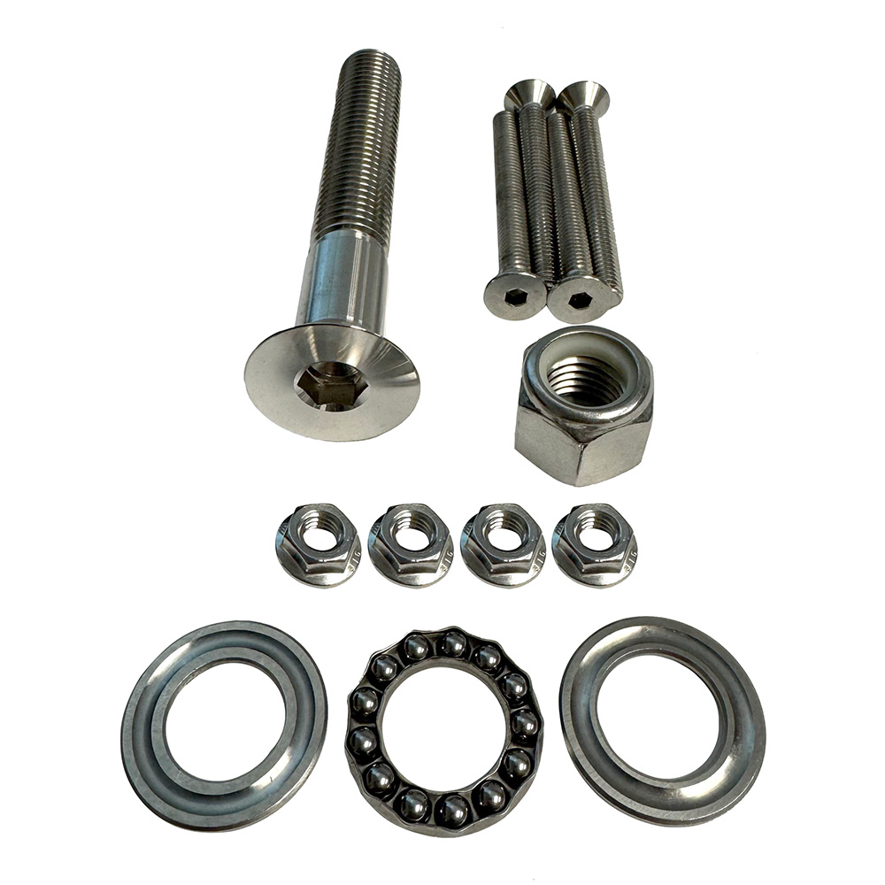 Image 1: Sea Swivel Replacement Mount Hardware Kit w/5" Main Bolt, Nut, Bearing, & 4-Bolt Package of Mounting Hardware