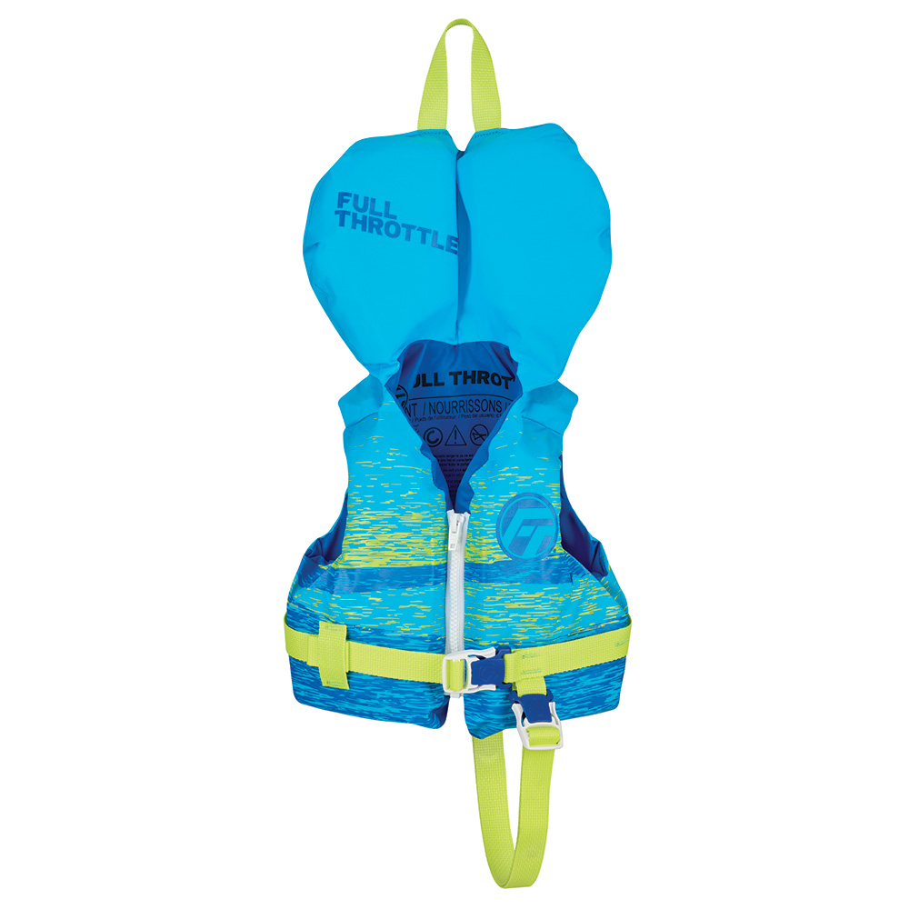 Image 1: Full Throttle Infant Nylon Life Jacket - Aqua/Neon Green