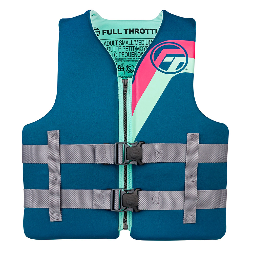 Image 1: Full Throttle Adult Rapid-Dry Life Jacket - S/M - Aqua