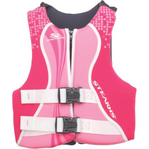 Image 1: Stearns Youth Hydroprene Life Vest - Type III - Pink/Hot Pink - 50-90lbs