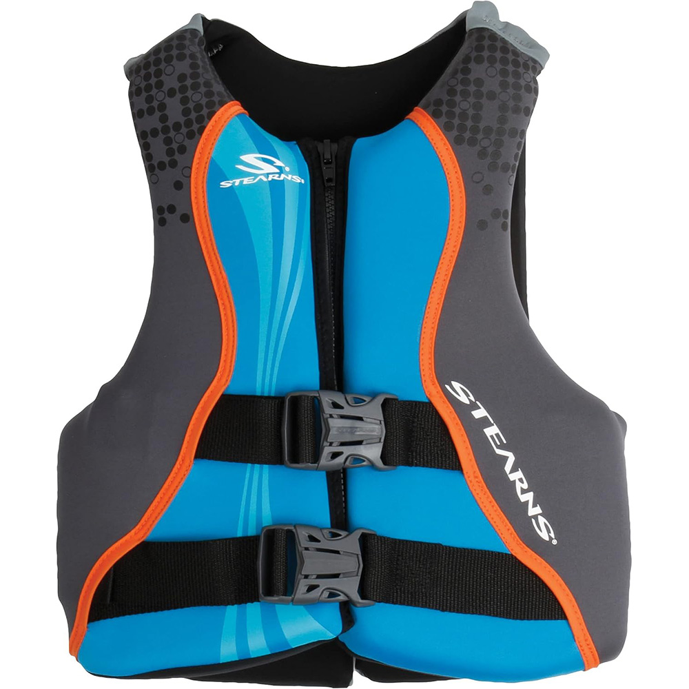 Image 1: Stearns Youth Hydroprene Life Vest - Type III - Blue/Grey - 50-90lbs