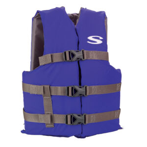 Image 1: Stearns Adult Life Vest USCG Approved Type III PFD - Blue - Standard Fit