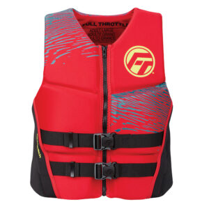 Image 1: Full Throttle Men's Rapid-Dry Flex-Back Life Jacket - XL - Red/Black
