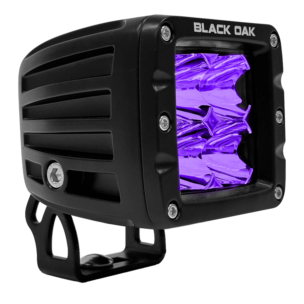 Image 1: Black Oak 2" Ultraviolet LED Pod Light - Flood Optics - Pro Series 3.0 - 12W