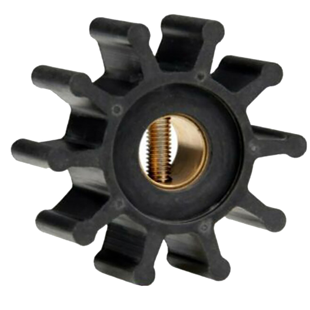 Image 1: Jabsco Impeller Kit - Neoprene - 10 Blade - 2" Diameter x 7/8" Wide - Slotted Shaft Pin Drive - Brass Insert - 15/32" Shaft Diameter