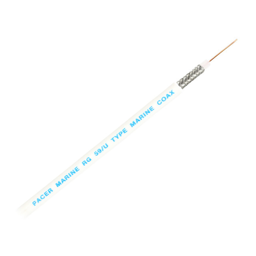 Image 1: Pacer RG59UW Coax Cable - White - 200'