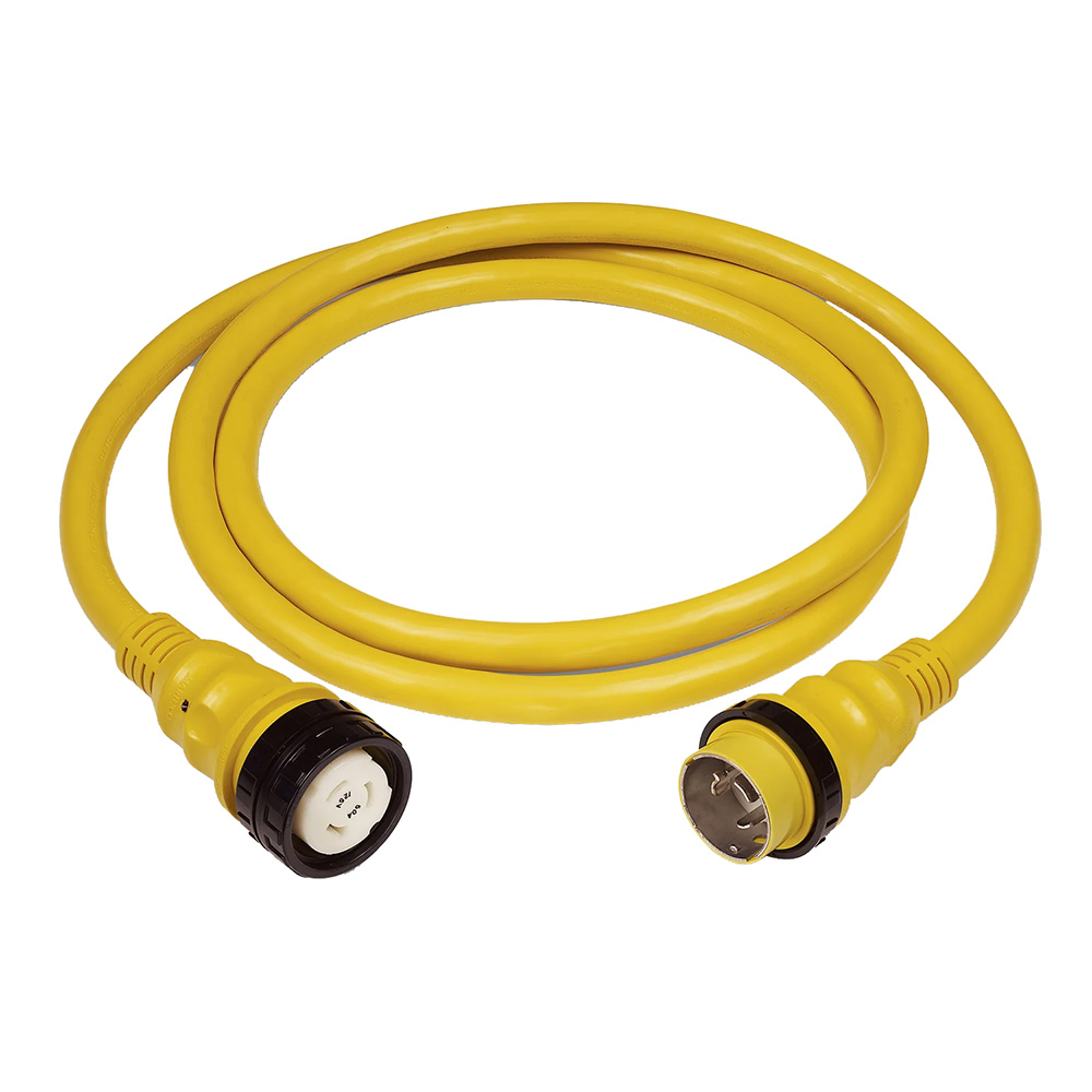 Image 1: Marinco PowerCord Plus Cordset - 50AMP - 125/250V - 75' - Yellow