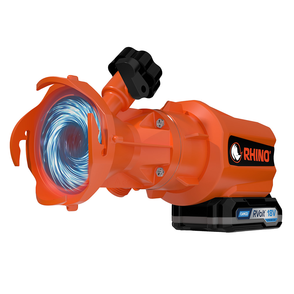 Image 1: Camco Rhino 18V Lithium-Ion RV Sewage Macerator Pump System