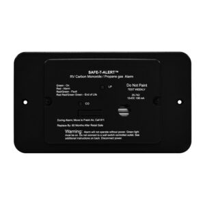 Image 1: Safe-T-Alert 25 Series Flush Mount Dual Carbon Monoxide/Propane Alarm w/Trim Ring - Black - 12V Hard Wire