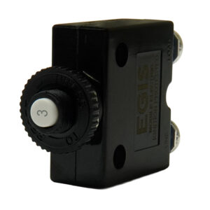 Image 1: Egis 3A Push Button Panel Mount Circuit Breaker - Screw Terminals