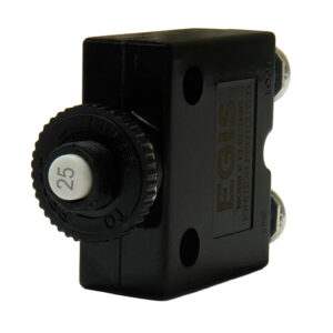 Image 1: Egis 25A Push Button Panel Mount Circuit Breaker - Screw Terminals