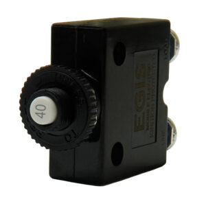 Image 1: Egis 40A Push Button Panel Mount Circuit Breaker - Screw Terminals