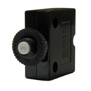 Image 1: Egis 3A Push Button Panel Mount Circuit Breaker - Spade Terminal