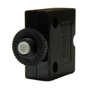 Image 1: Egis 40A Push Button Panel Mount Circuit Breaker - Spade Terminal