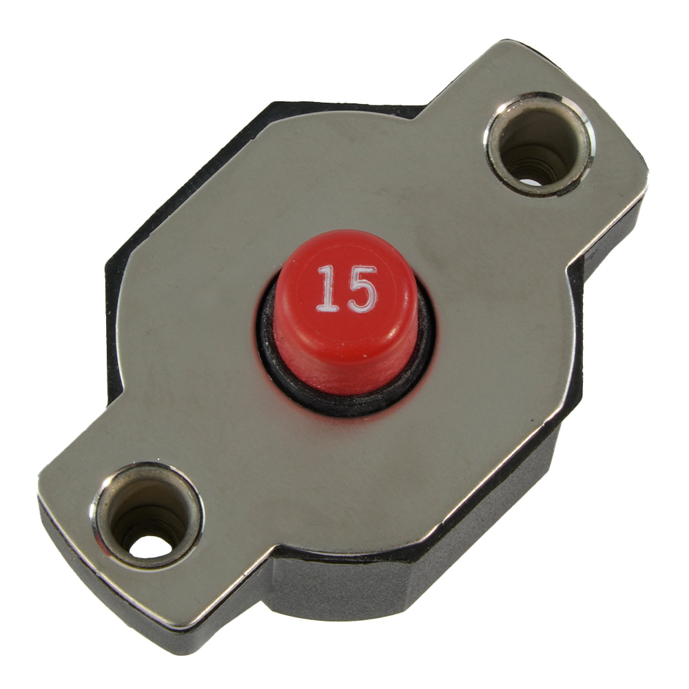 Image 1: Egis 15A Push Button Circuit Breaker - Reset Only