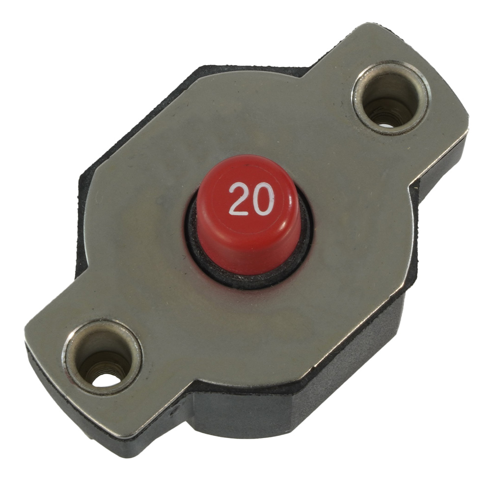 Image 1: Egis 20A Push Button Circuit Breaker - Reset Only
