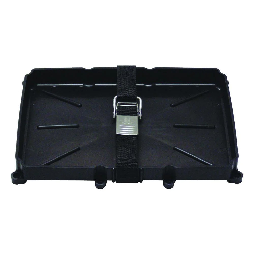 Image 1: T-H Marine 24 Series Battery Holder Tray w/Stainless Buckled Strap