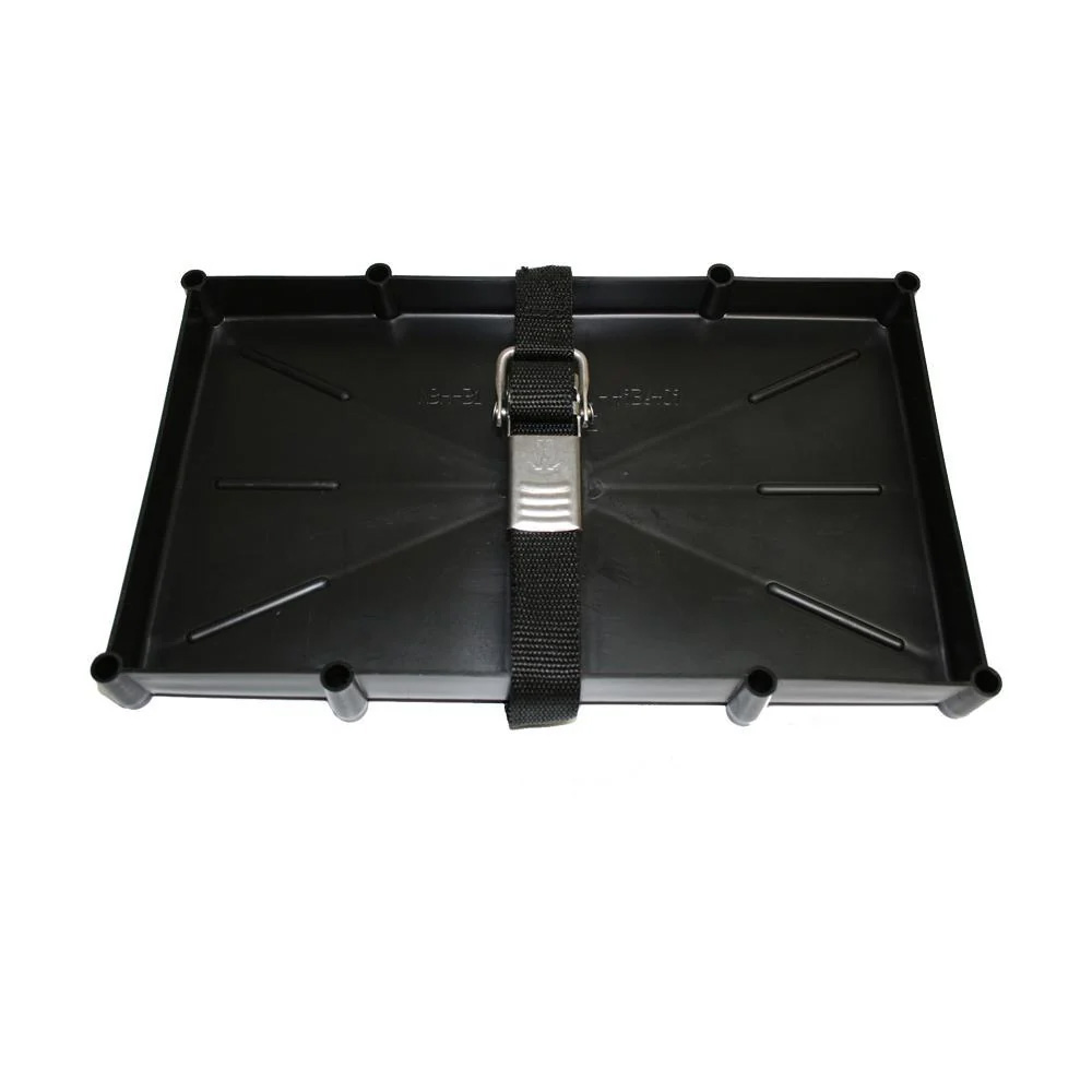Image 1: T-H Marine 31 Series Battery Holder Tray w/Stainless Buckled Strap