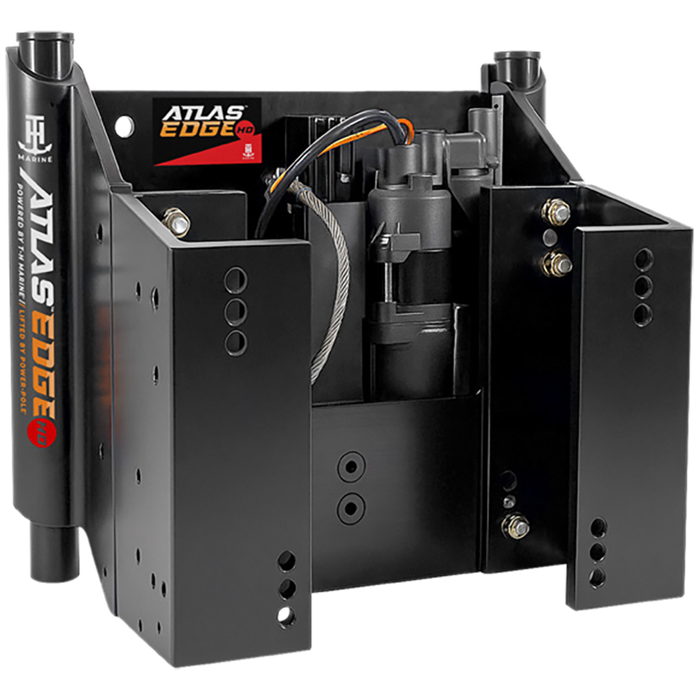 Image 1: T-H Marine ATLAS&trade; EDGE 4" Set Back Hydraulic Jack Plate - Heavy Duty - Black
