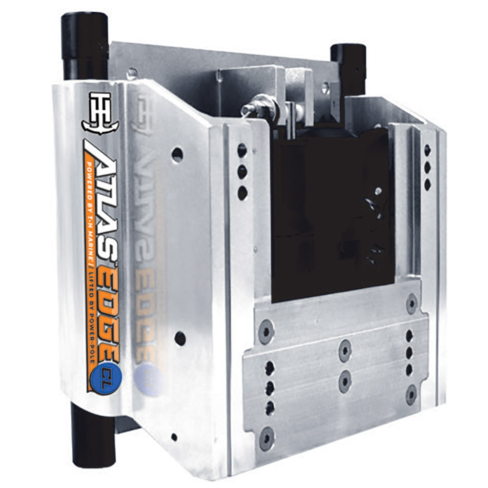 Image 1: T-H Marine ATLAS&trade; EDGE 8" Set Back Hydraulic Jack Plate - Classic - Silver