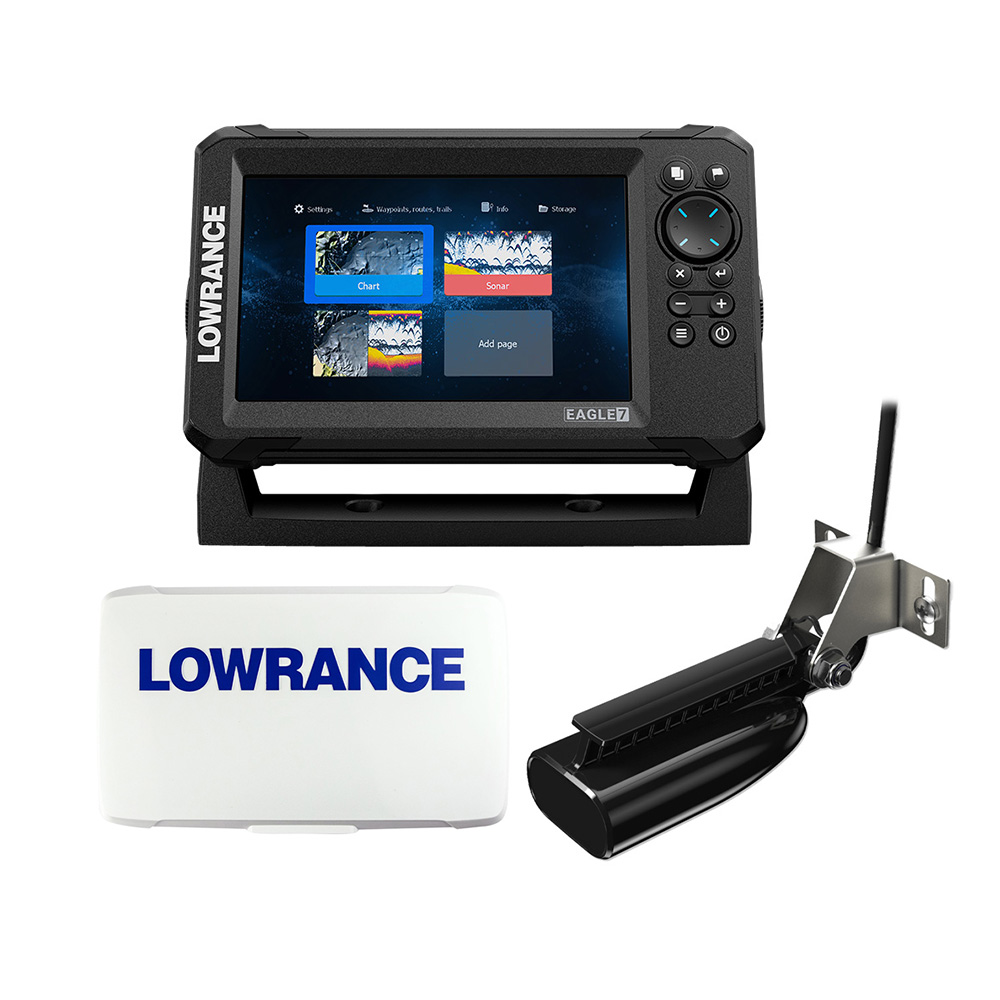 Image 1: Lowrance Eagle® 7 w/SplitShot T/M Transducer & Inland Charts & Suncover