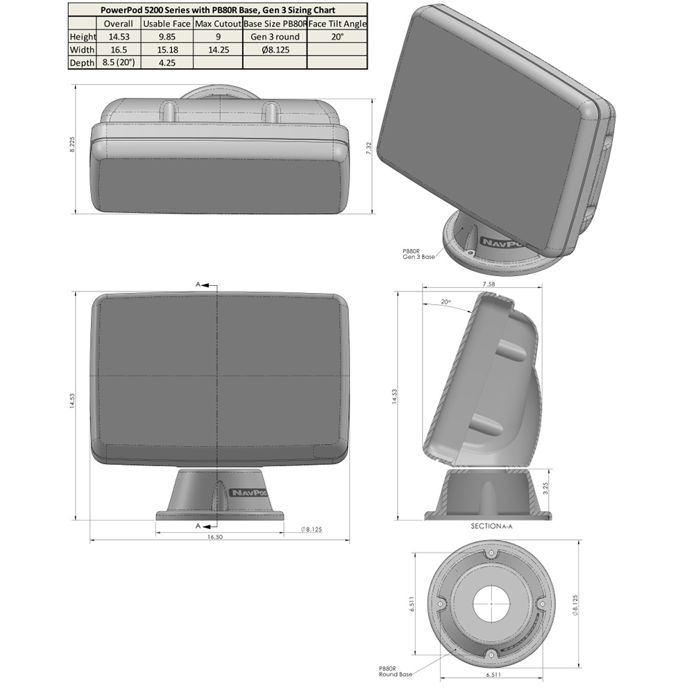 Image 2: NavPod PowerPod Pre-Cut f/Garmin GPSMAP 9013/9013xsv/9213/9213xsv