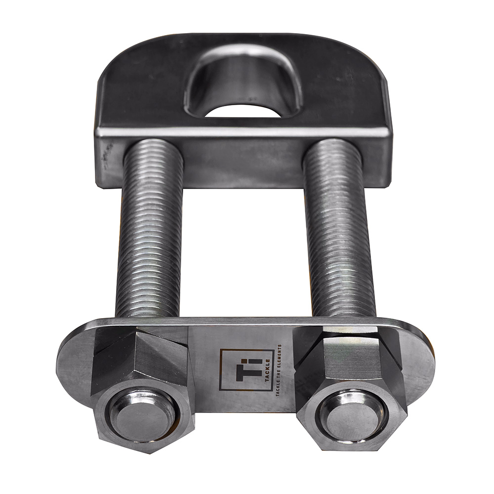 Image 1: Ti-Tackle Titanium Transom D Ring - 6" Long Stud