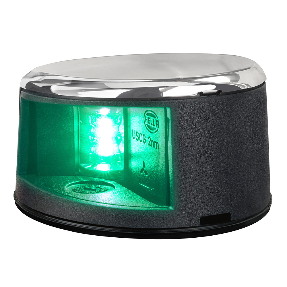 Image 1: Hella Marine NaviLED Gen II Starboard Deck Mount Navigation Lamp - Stainless Steel