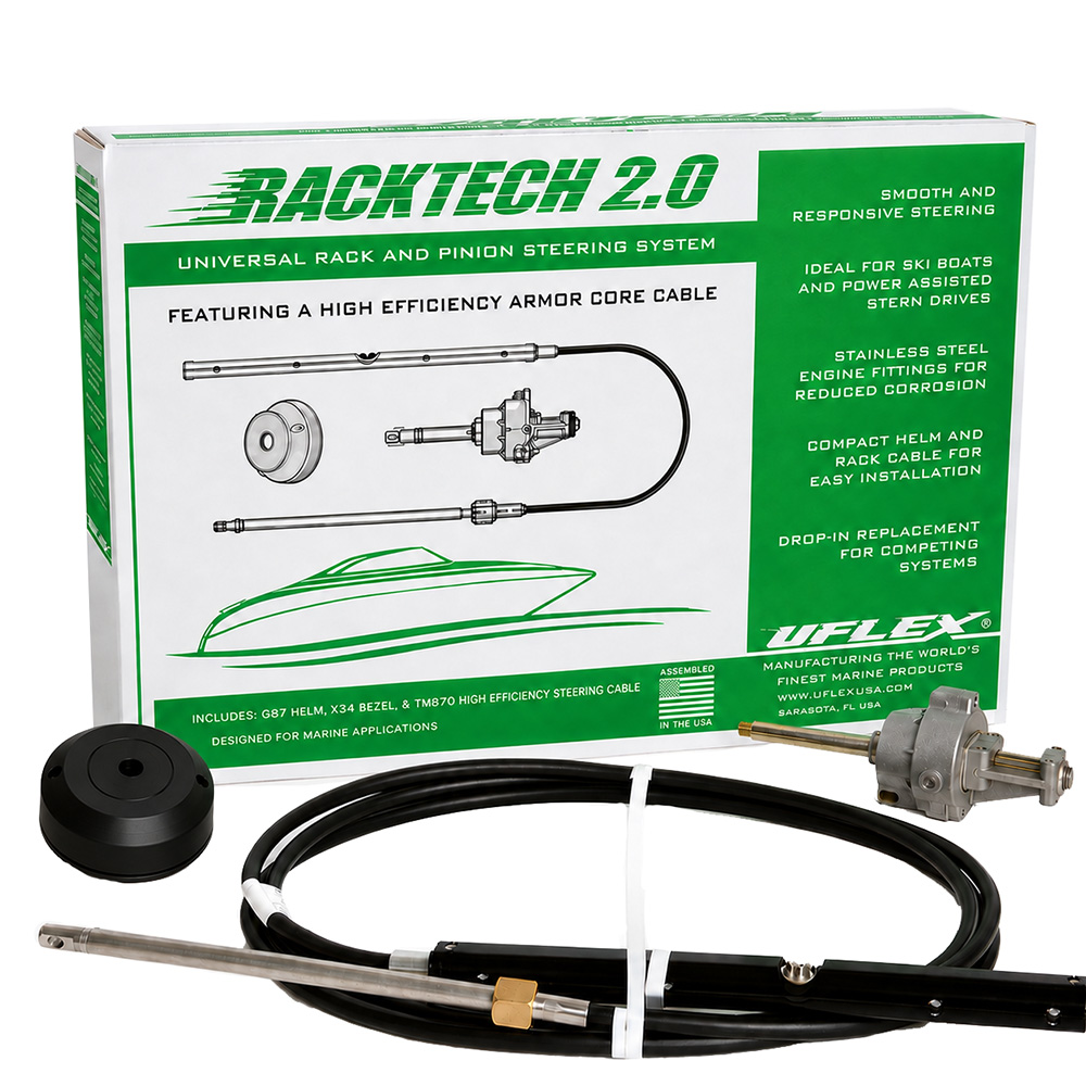 Image 1: Uflex Racktech™ - 2.0 High Efficiency Rack & Pinion System Kit - 17' Cable