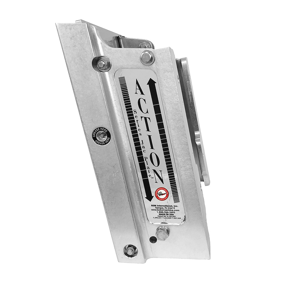 Image 3: Bob's Machine 6" Setback Action Series Hydraulic Jack Plate - Silver