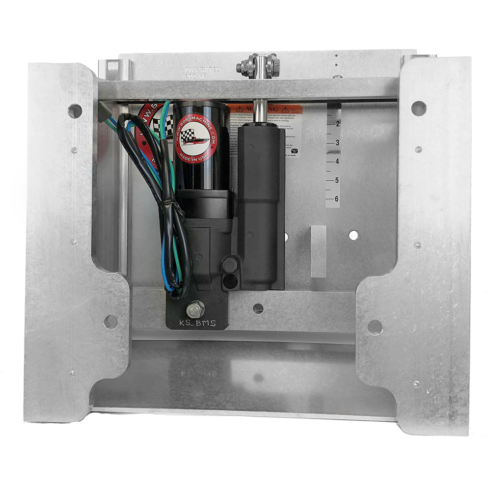Image 2: Bob's Machine 10" Setback Action Series Hydraulic Jack Plate - Silver