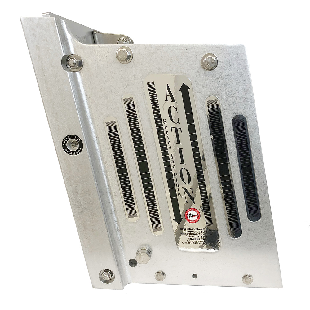 Image 3: Bob's Machine 10" Setback Action Series Hydraulic Jack Plate - Silver