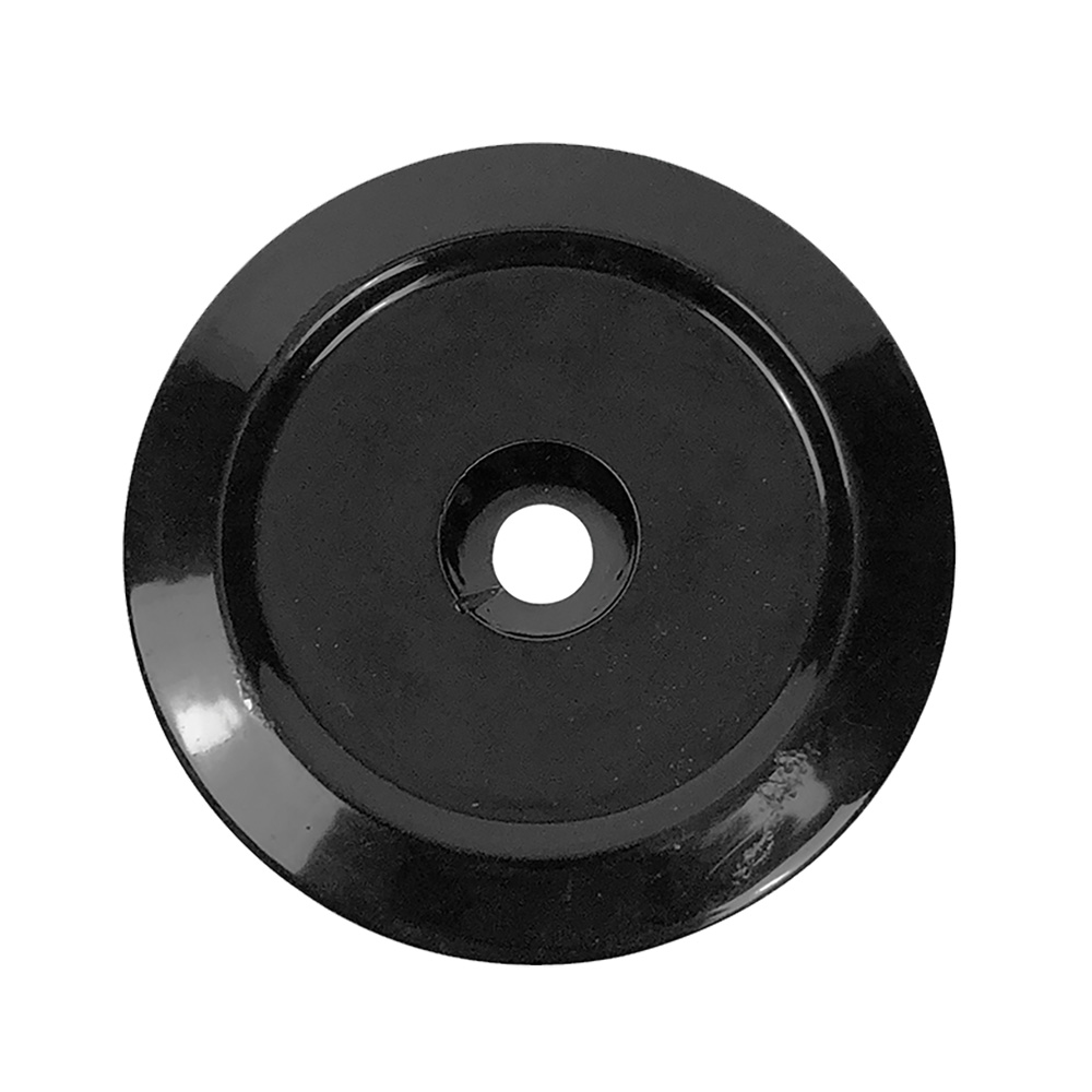 Image 1: Bob's Machine Deck Saver - Trolling Motor Stabilizer Plate - Gloss Black