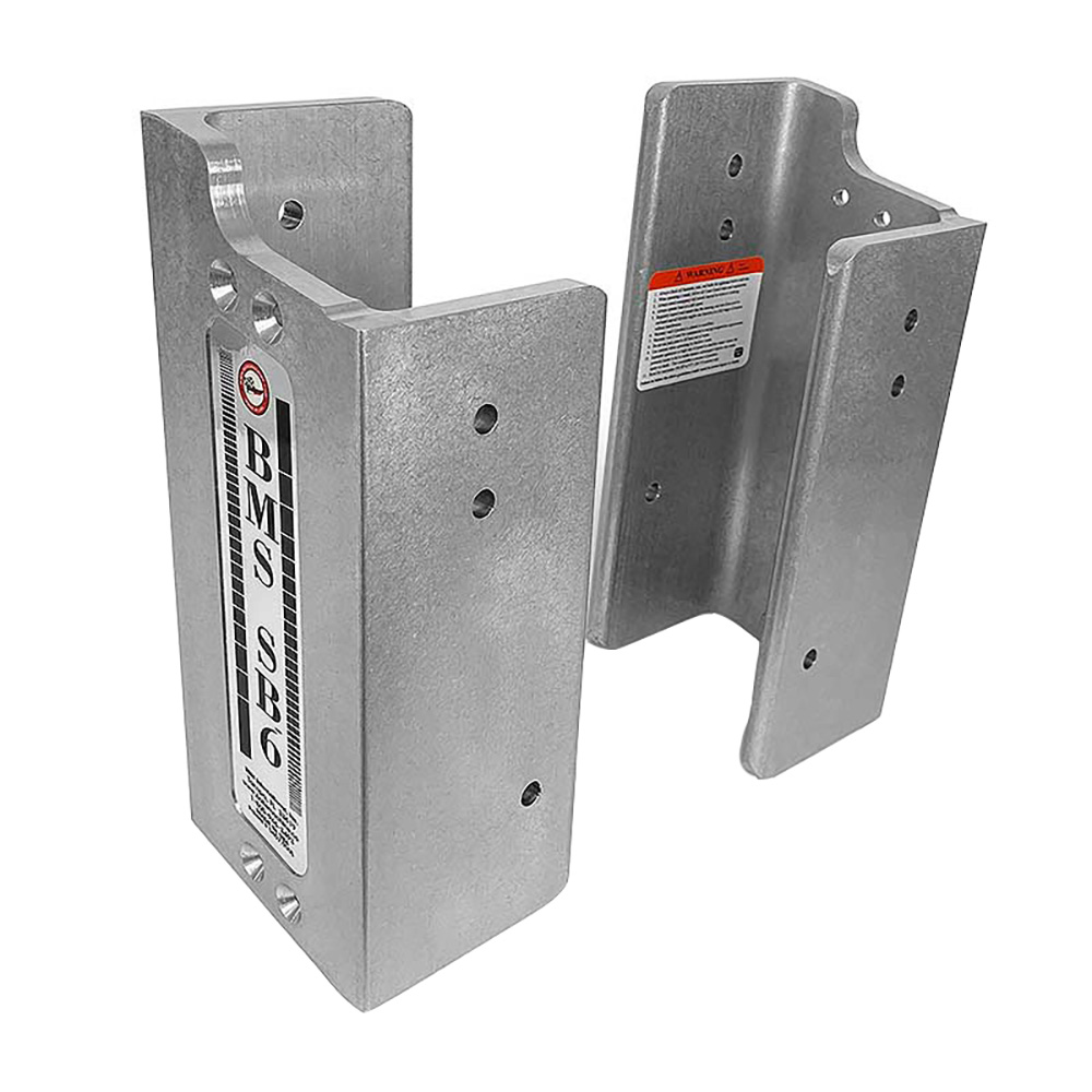 Image 1: Bob's Machine 6" Fixed Setback Brackets w/1.5" Built-In Lift - Silver