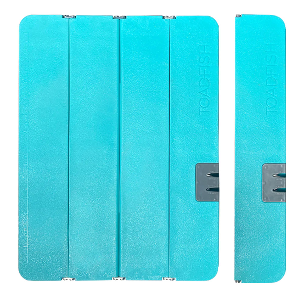 Image 1: Toadfish Stowaway Folding Cutting Board w/Built-In Knife Sharpener - Teal