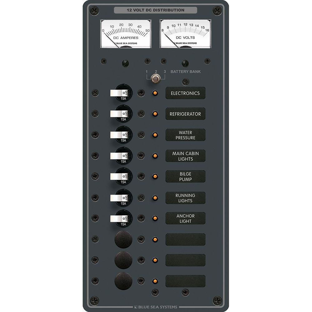 Image 1: Blue Sea 8082 DC 10 Position Toggle Branch Circuit Breaker Panel