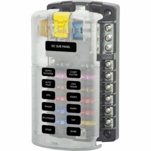 Image 1: Blue Sea 5026 ST Blade Fuse Block w/Cover - 12 Circuit w/Negative Bus