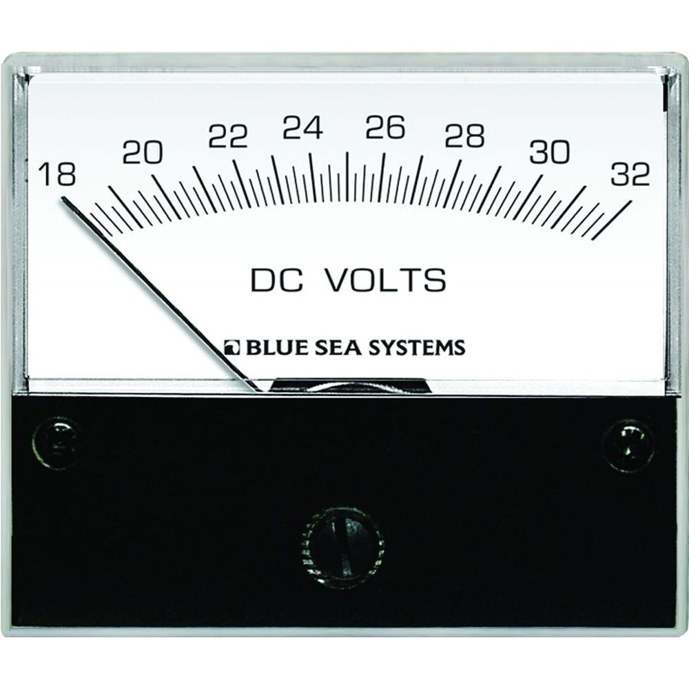 Image 1: Blue Sea 8240 DC Analog Voltmeter - 2-3/4" Face, 18-32 Volts DC