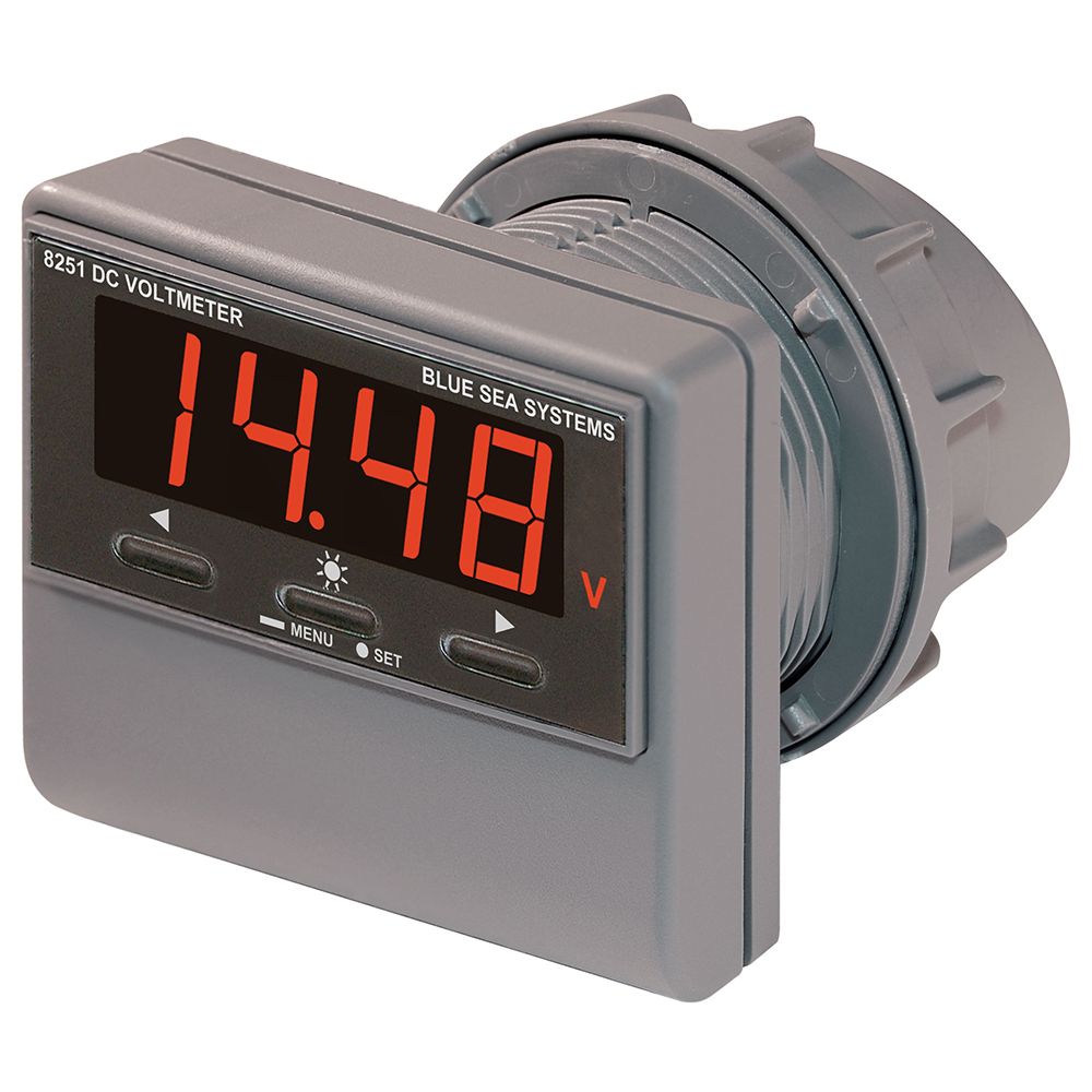 Image 1: Blue Sea 8251 DC Digital Voltmeter w/Alarm