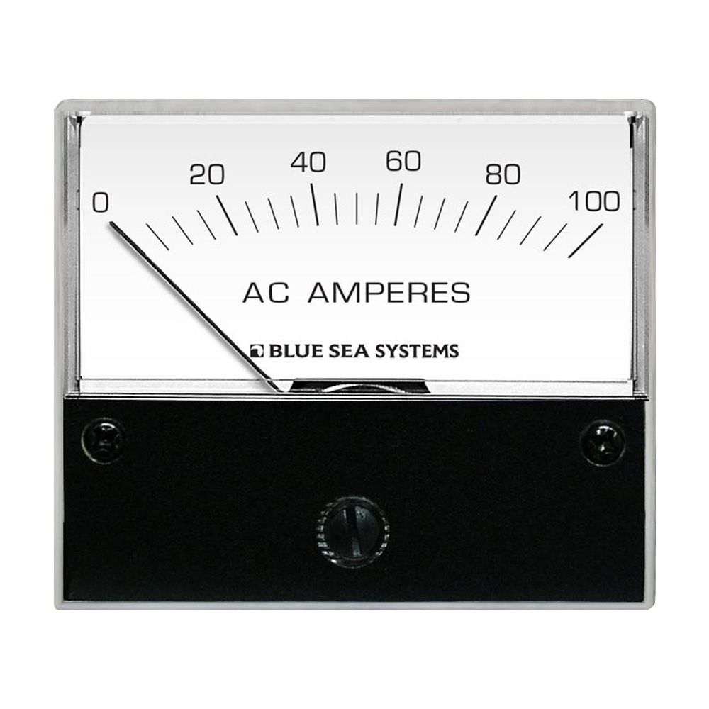 Image 1: Blue Sea 8258 AC Analog Ammeter - 2-3/4" Face, 0-100 Amperes AC
