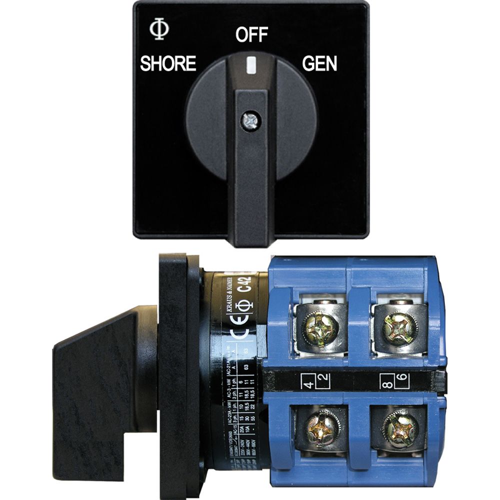 Image 1: Blue Sea 9011 Switch, AV 120VAC 65A OFF +2 Positions