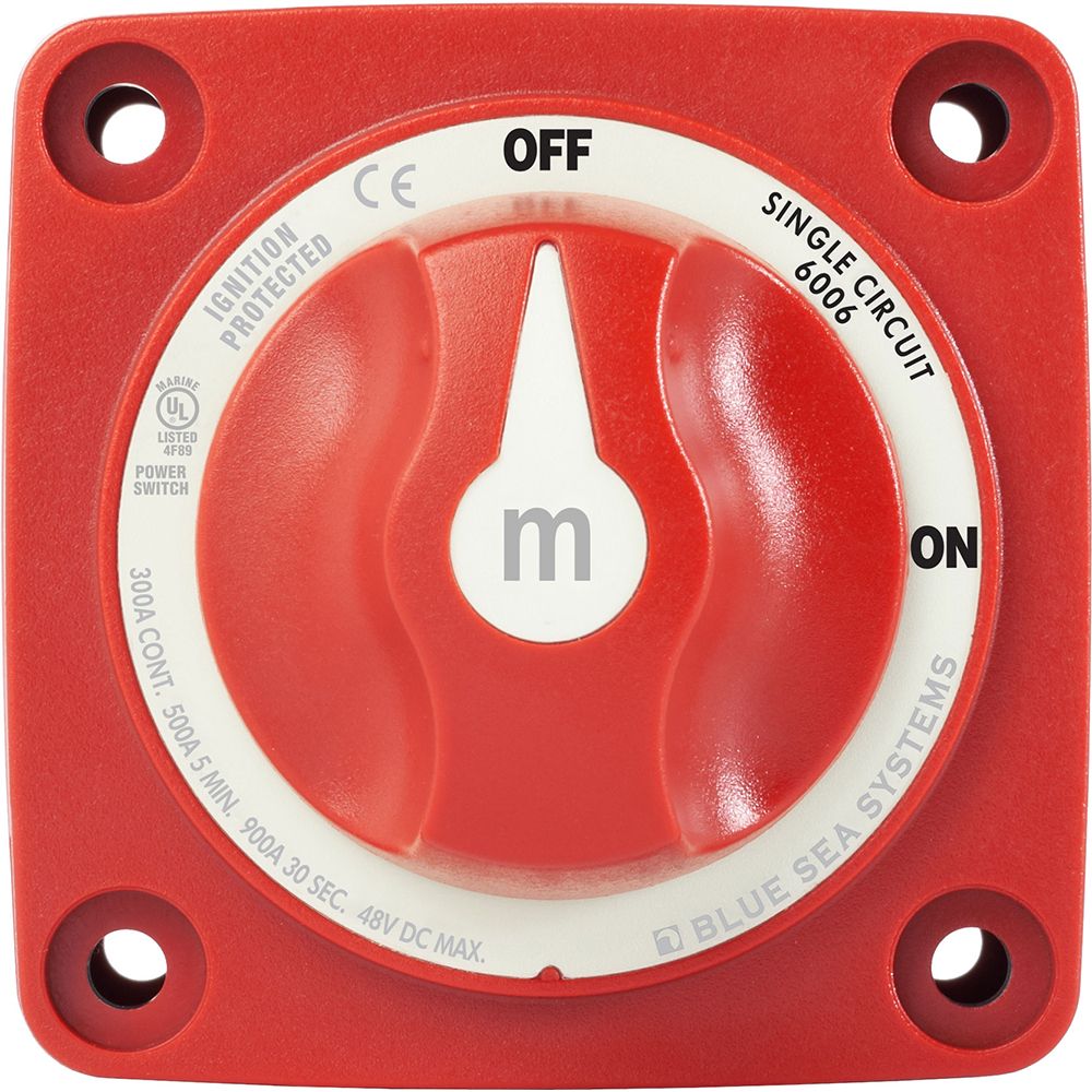 Image 4: Blue Sea 6006 m-Series (Mini) Battery Switch Single Circuit ON/OFF Red