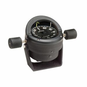 Image 1: Ritchie HB-845 Helmsman Steel Boat Compass - Bracket Mount - Black