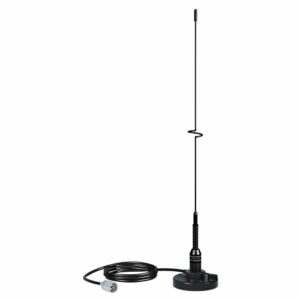 Image 1: Shakespeare VHF 19" 5218 Black SS Whip Antenna - Magnetic Mount