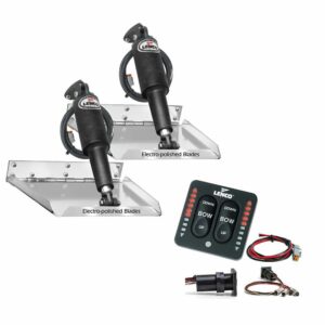 Image 1: Lenco 12" x 9" Standard Performance Trim Tab Kit w/LED Indicator Switch Kit 12V
