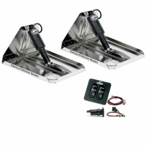 Image 1: Lenco 16" x 12" Heavy Duty Performance Trim Tab Kit w/Standard Tactile Switch Kit 12V