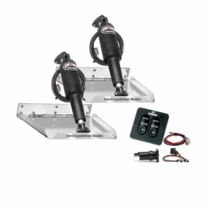 Image 1: Lenco 18" x 14" Standard Performance Trim Tab Kit w/Standard Tactile Switch Kit 12V